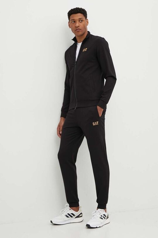 

Хлопковый спортивный костюм EA7 Emporio Armani, черный