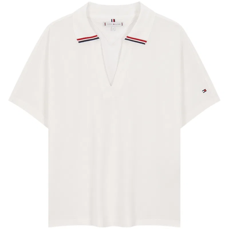 Футболка с V-образным вырезом Tommy Hilfiger белая