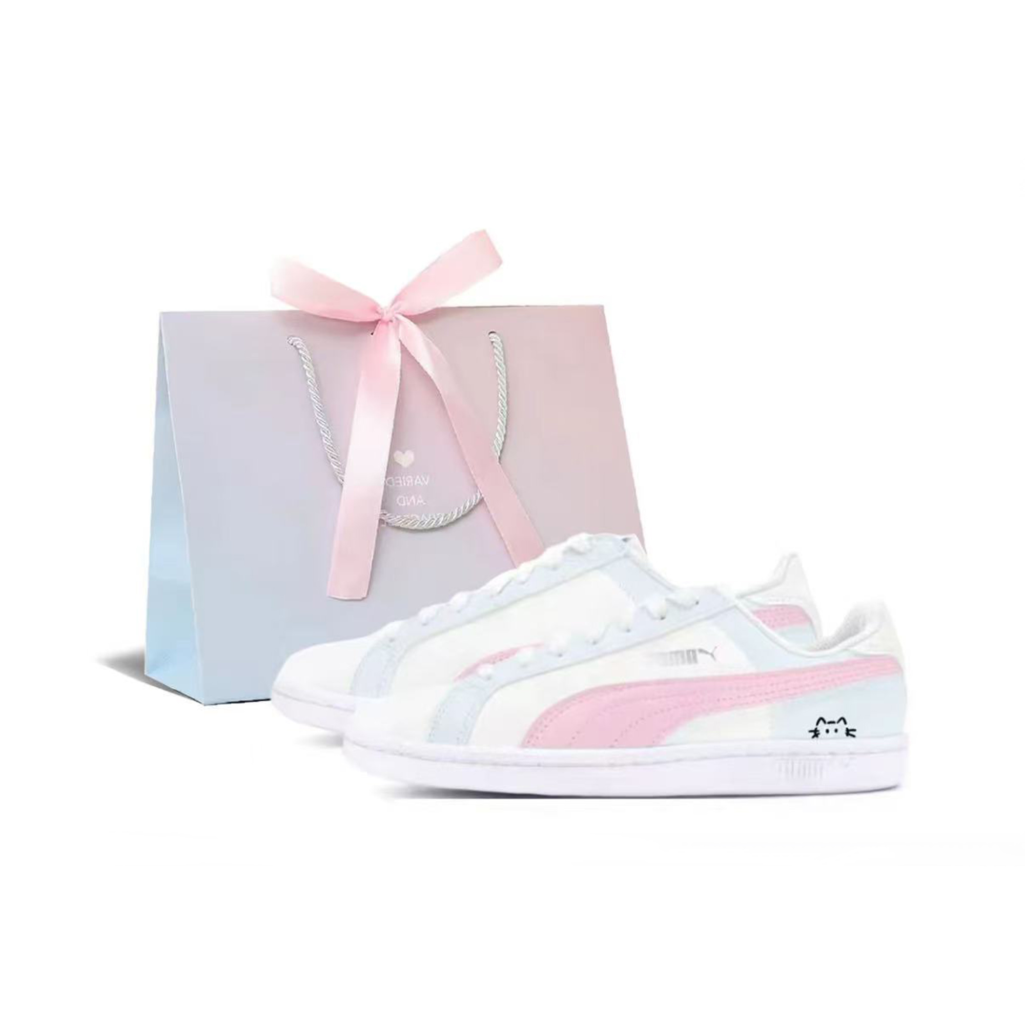 

PUMA Платформа DADA, милый котенок, легкие низкие кросовки для скейтбординга унисекс розовый голубой