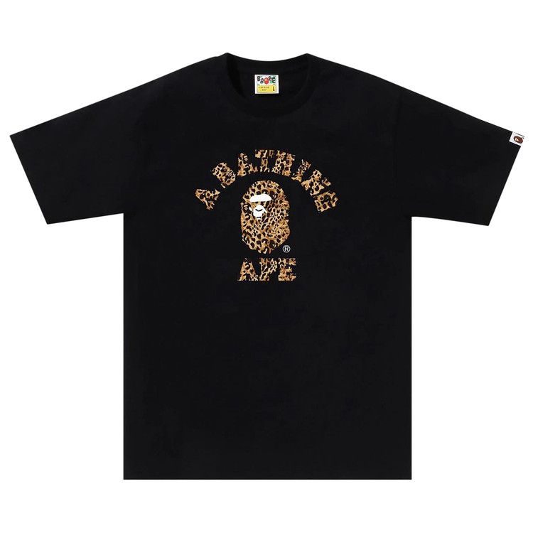 

Футболка BAPE Wild Leopard Pattern College Tee, Black/Beige