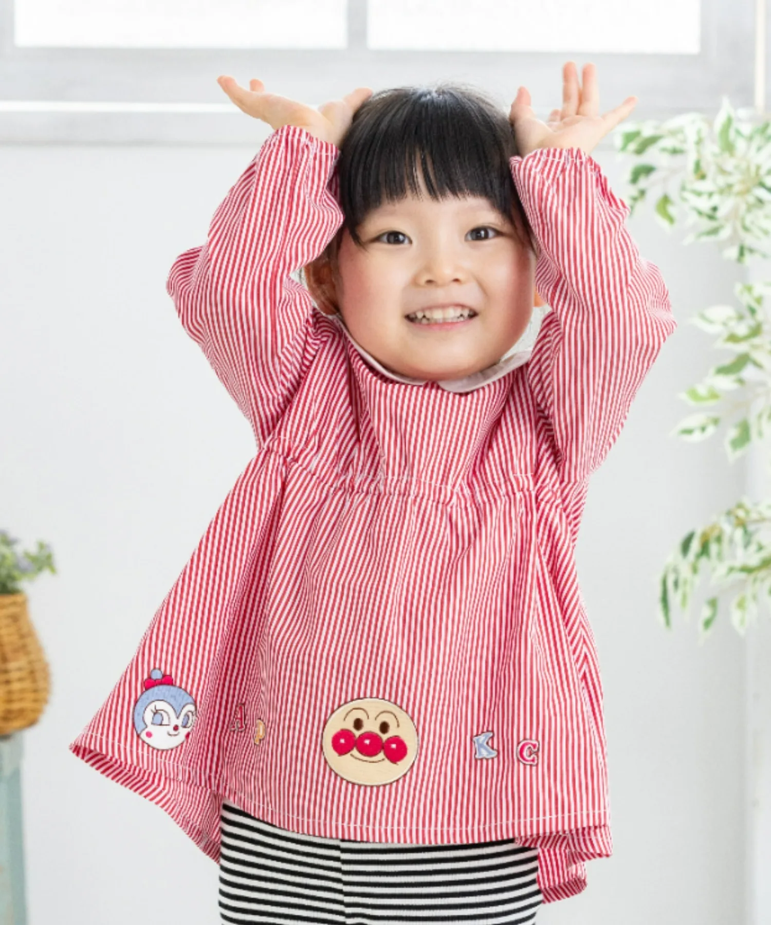 Детская блузка с воротником и полосками ANPANMAN KIDS COLLECTION синяя — фото 3