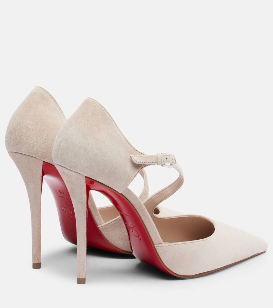 Туфли-лодочки Miss Ziggyta 100 из замши Christian Louboutin, Pearl/Lin Pearl — фото 2