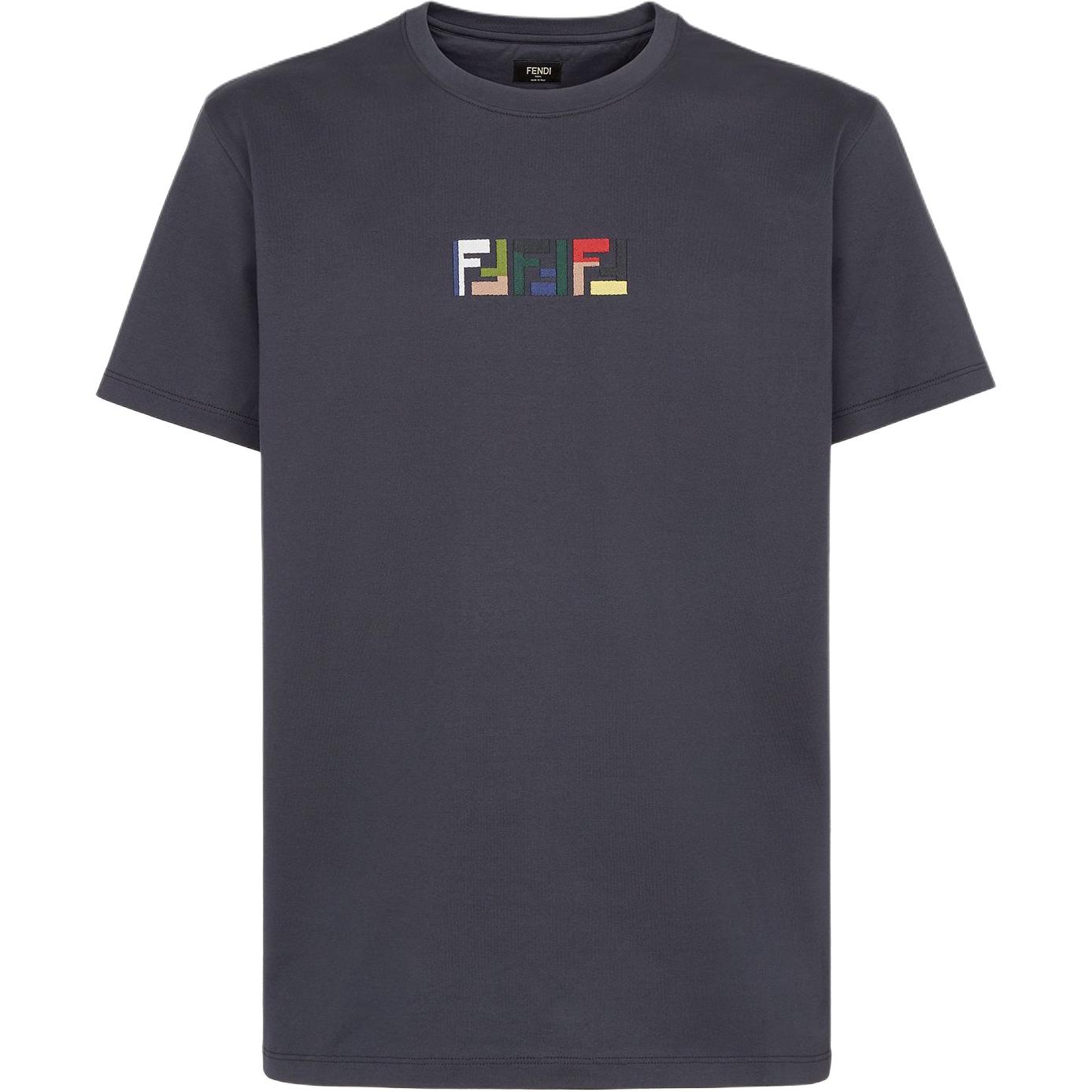 

Футболка с вышитым логотипом FENDI, темно-серый