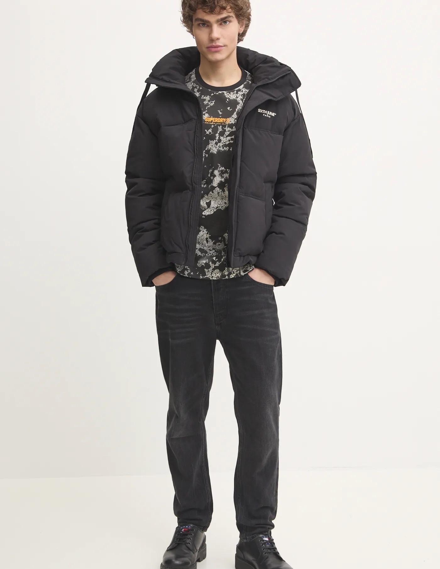 

Хлопковая футболка Superdry, черный