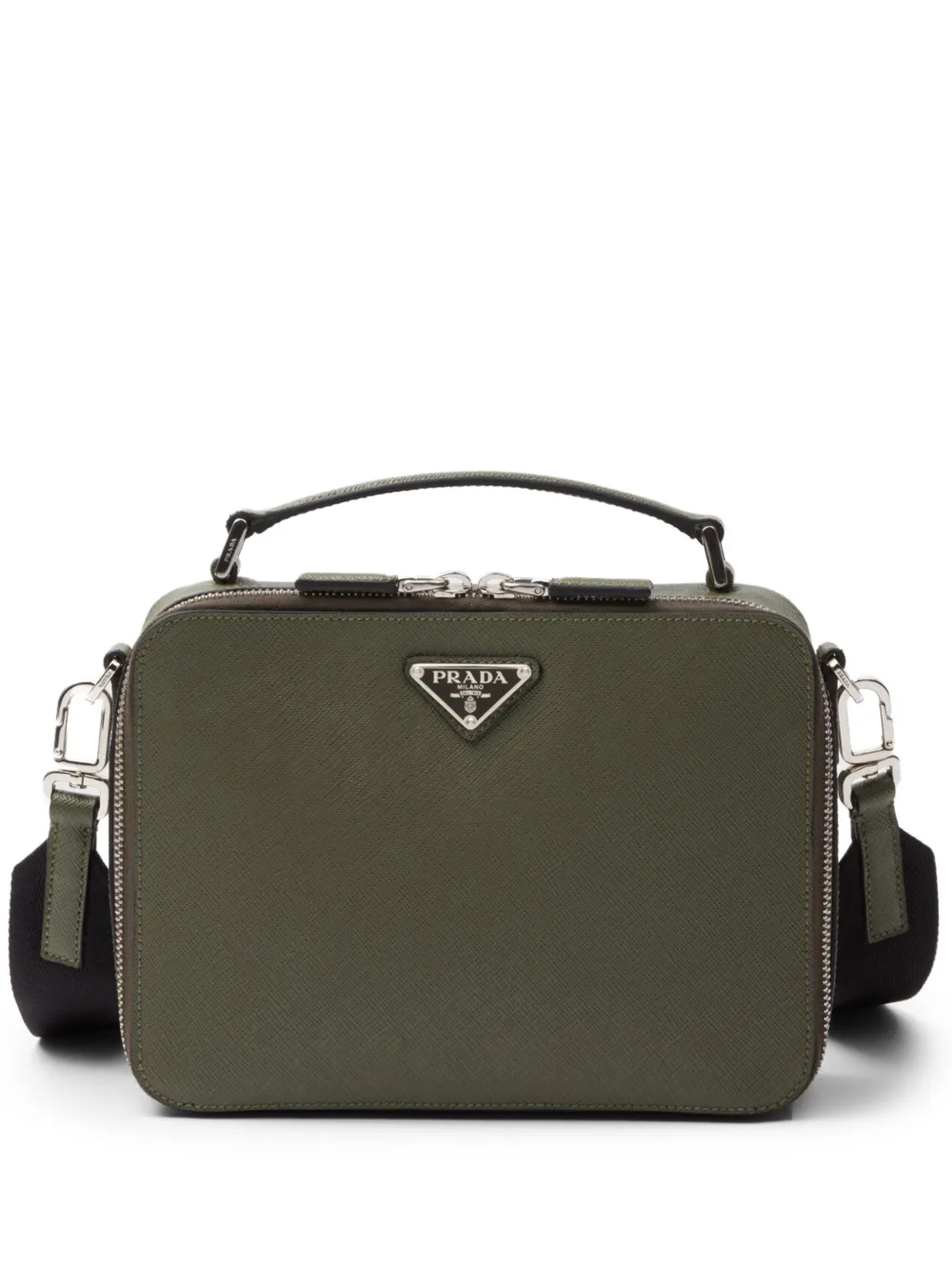 

Сумка среднего размера из сафьяновой кожи Prada, зеленый