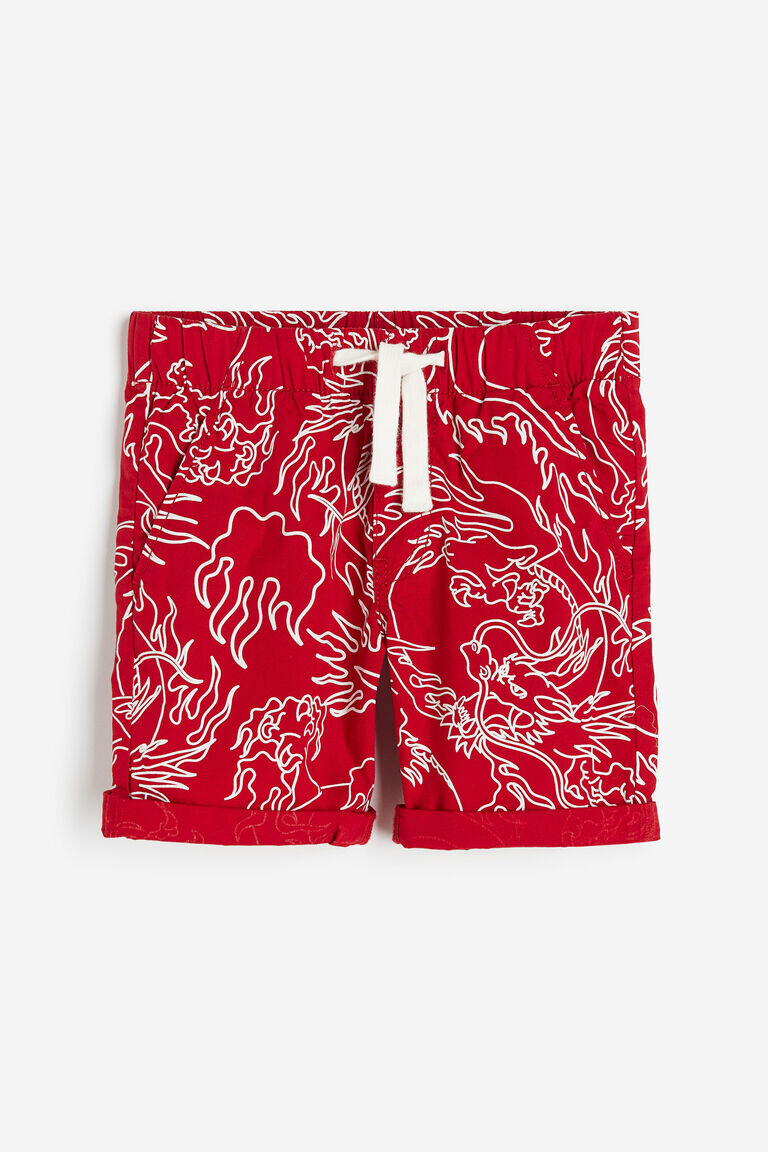 

Хлопковые шорты без застежки H&M, красный