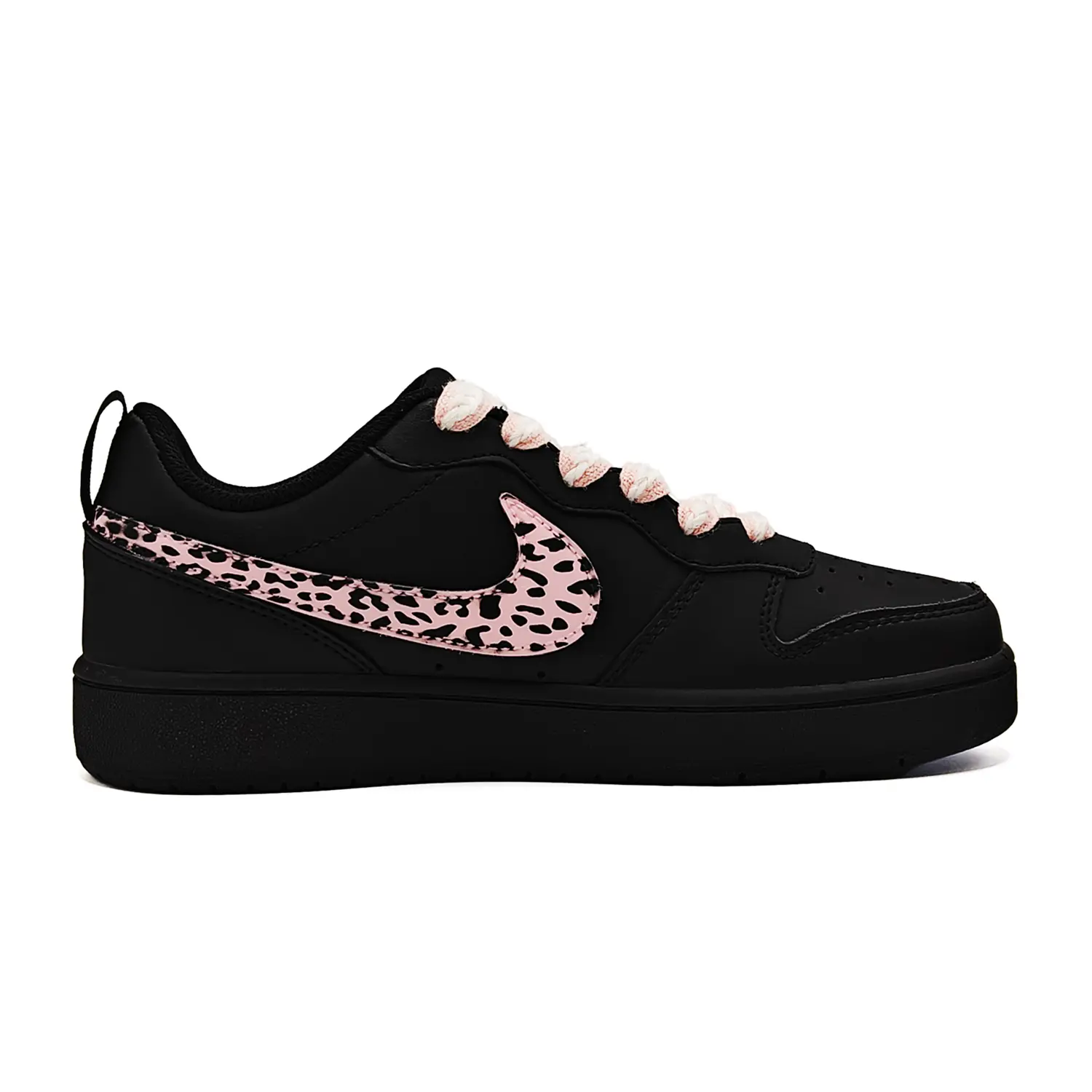 Nike Court Borough2 Пыльно-розовый леопардовый принт, искусственная кожа, нескользящая поверхность, легкая амортизация, низкие кеды — фото 3