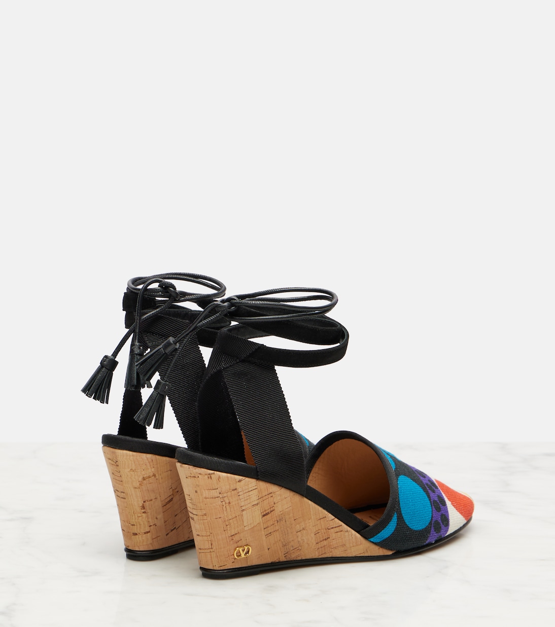 Ла Круизетт принтованные эспадрильи на клиновидной подошве Valentino Garavani, Multicolor/Nero — фото 2