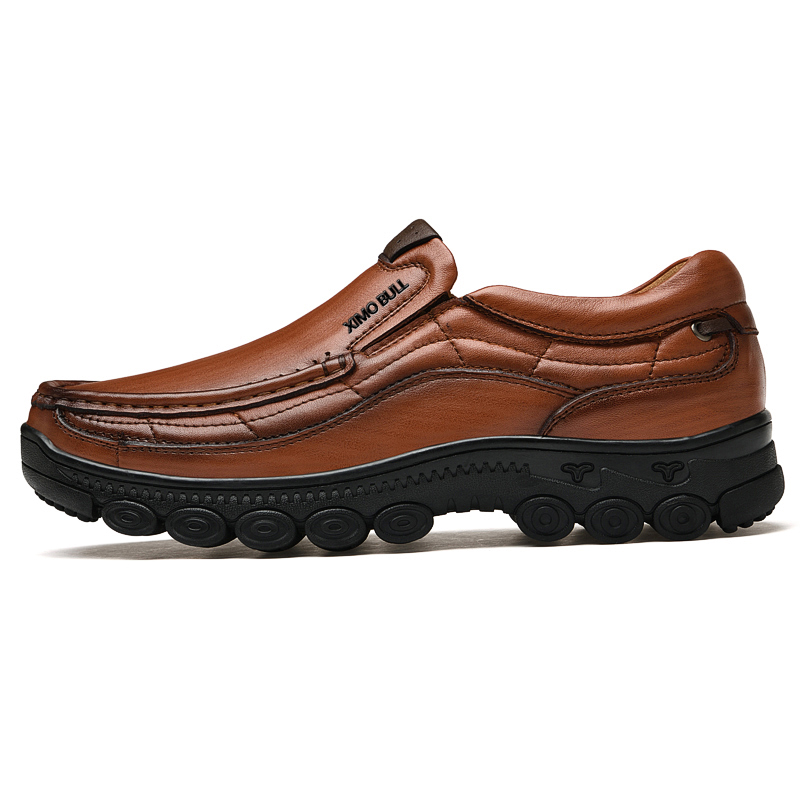 

XIMO BULL Повседневные мужские туфли черные красно-коричневые, цвет Red Brown