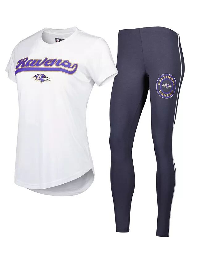 

Женский комплект для сна Baltimore Ravens Sonata, белая футболка и леггинсы, угольный Concepts Sport