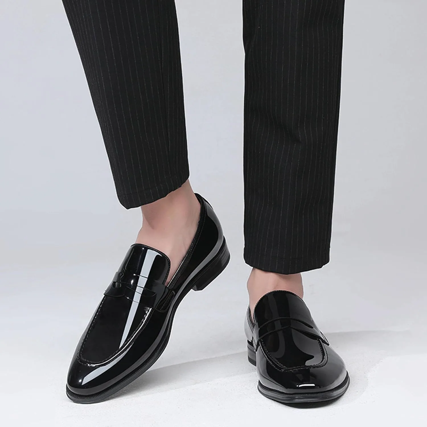 

Мужские лоферы DECARSDZ без шнурков с монеткой, повседневные классические туфли, черные, свадебные, формальные, рабочие, с заостренным носком, мужские туфли под смокинг