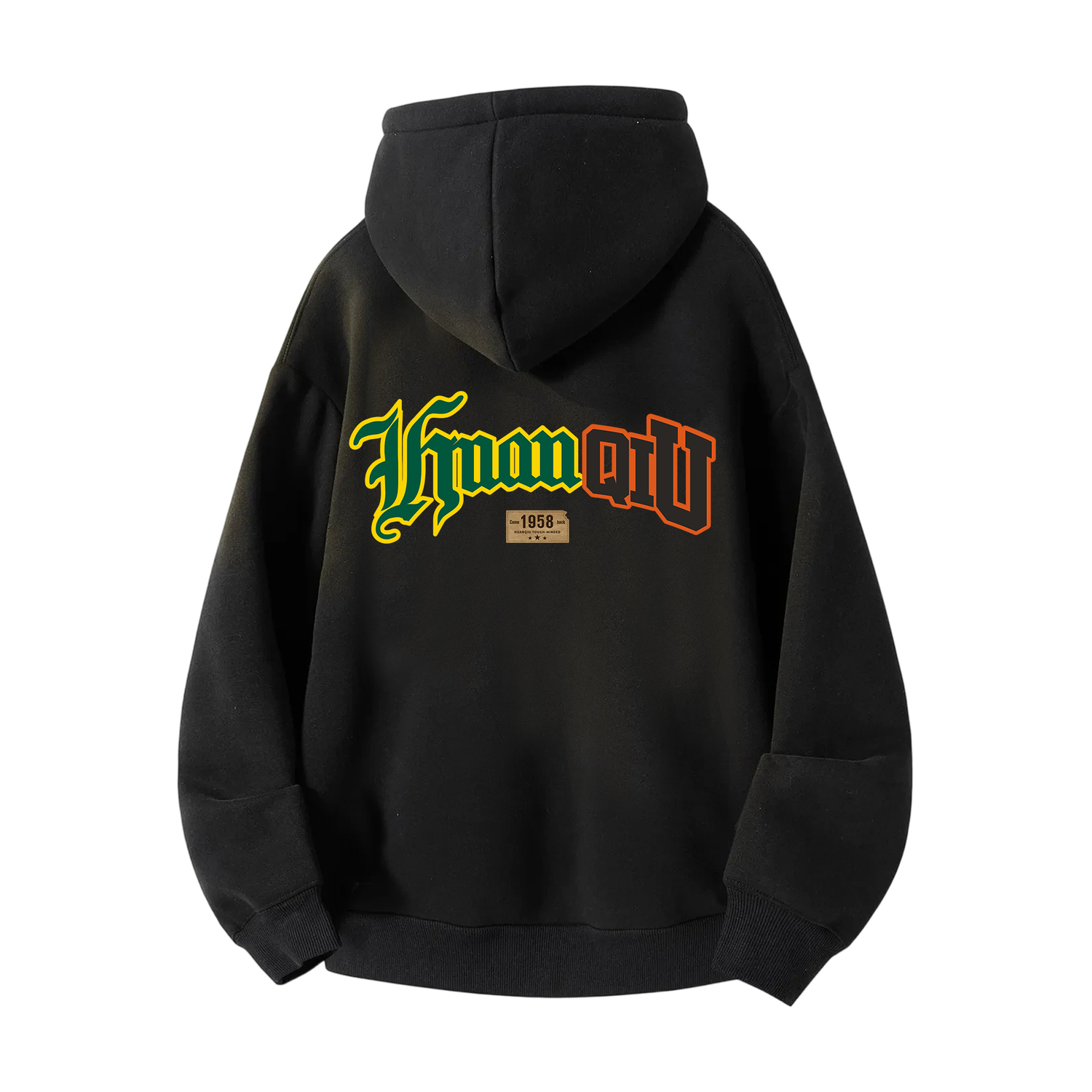 

Толстовка Unisex Hooded Thickened Heavyweight HUANQIU, черный-drawstring (fleece-lined)