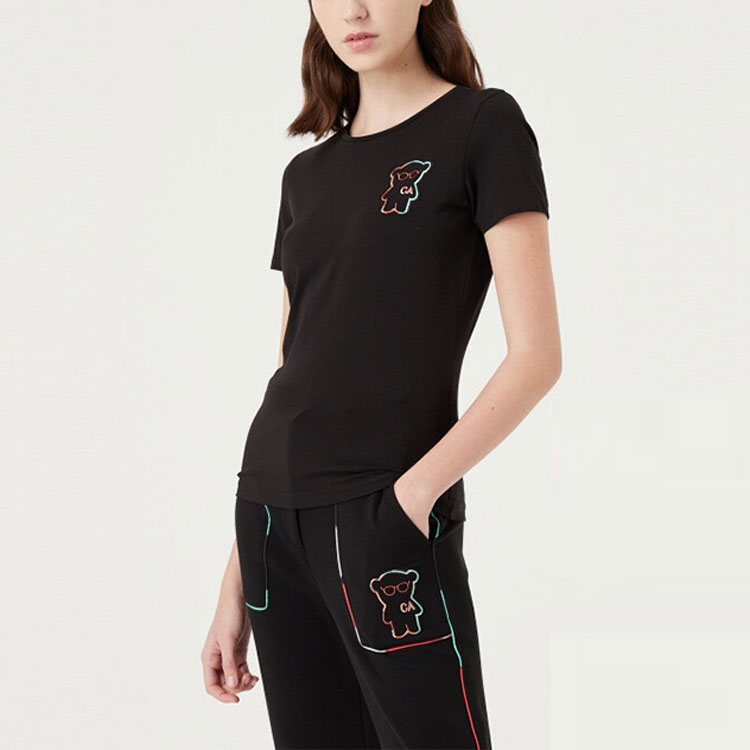 EMPORIO ARMANI SS22 Футболка женская черная — фото 4