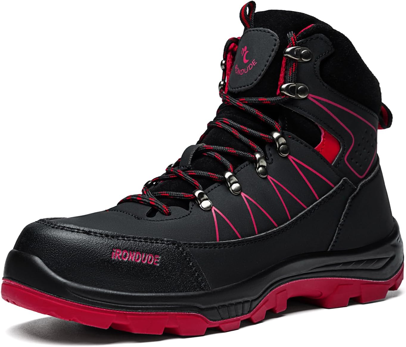 

Мужские ботинки IRONDUDE с стальным носком, противоскользящие, удобные, легкие, защитные ботинки, устойчивые к проколам, для промышленного строительства, черный