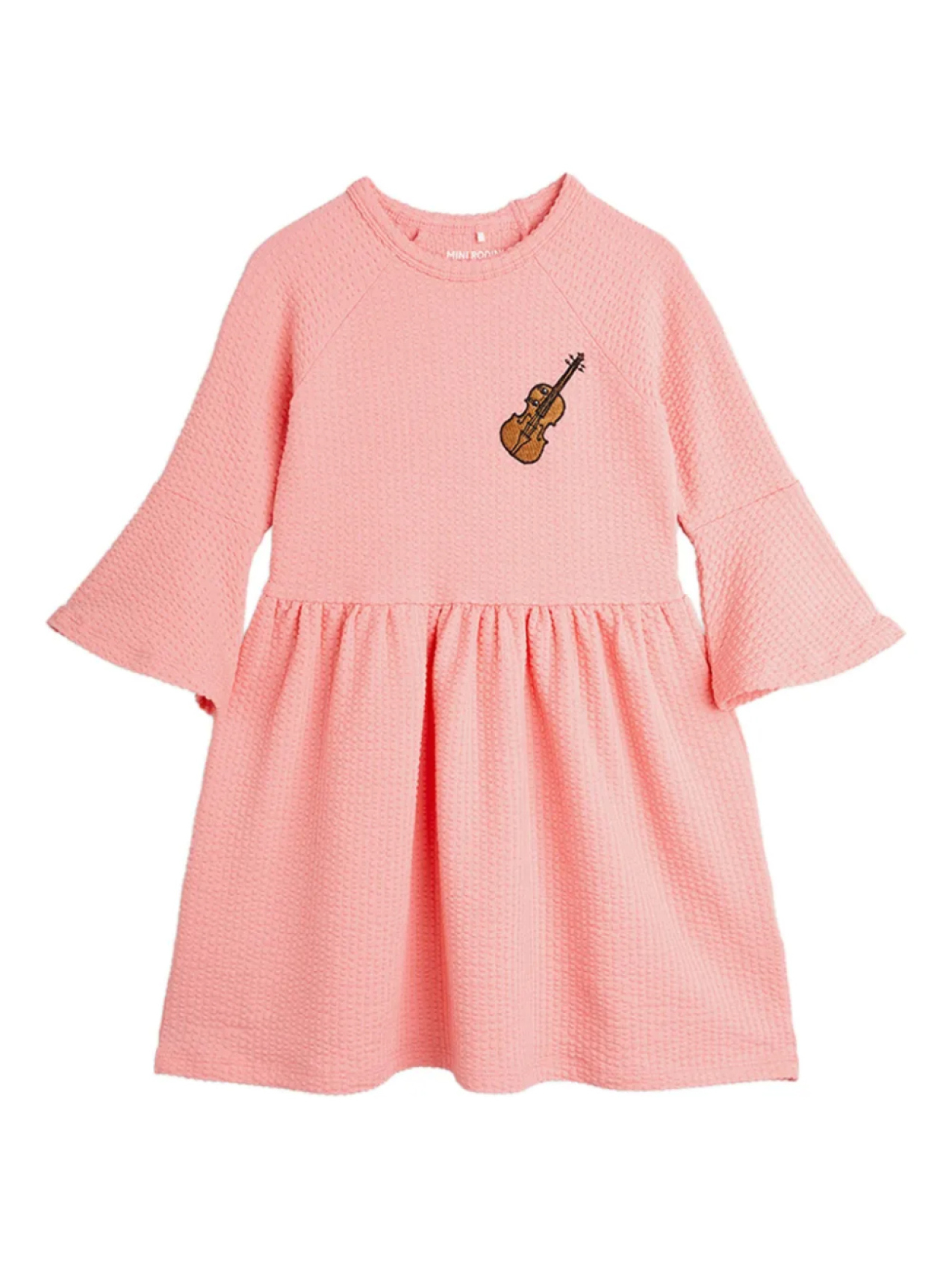 

Платье с вышивкой в виде скрипки Mini Rodini, розовый