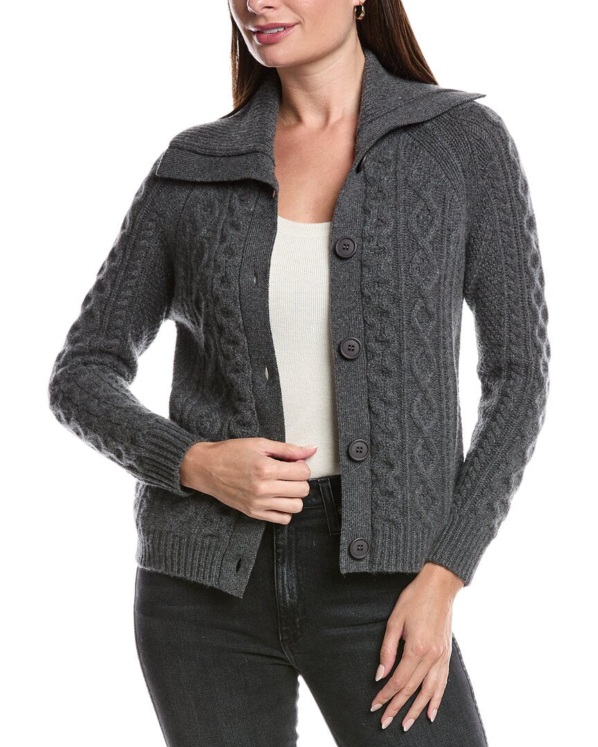 

Форте Кашемир Люкс Кейбл Кашемировый кардиган Forte Cashmere, серый