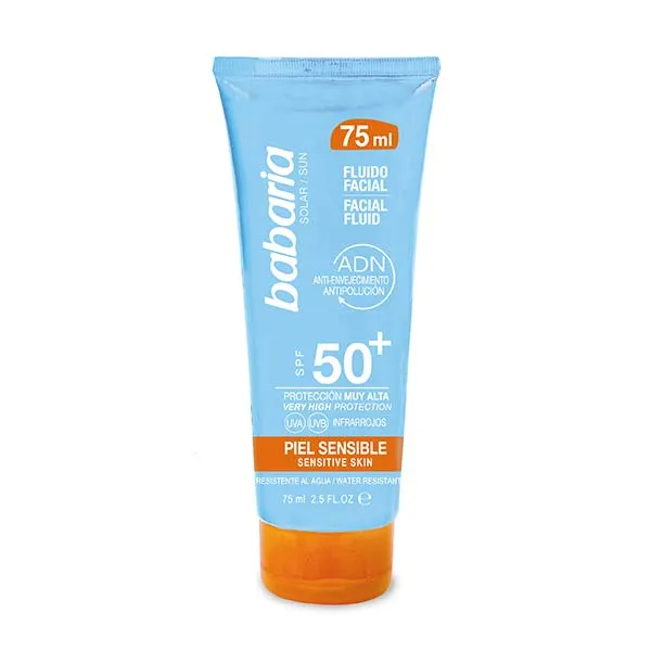 

Солнцезащитный крем для лица для чувствительной кожи Solar Sun Fluido Facial Piel Sensible SPF 50 Babaria, 75 ml