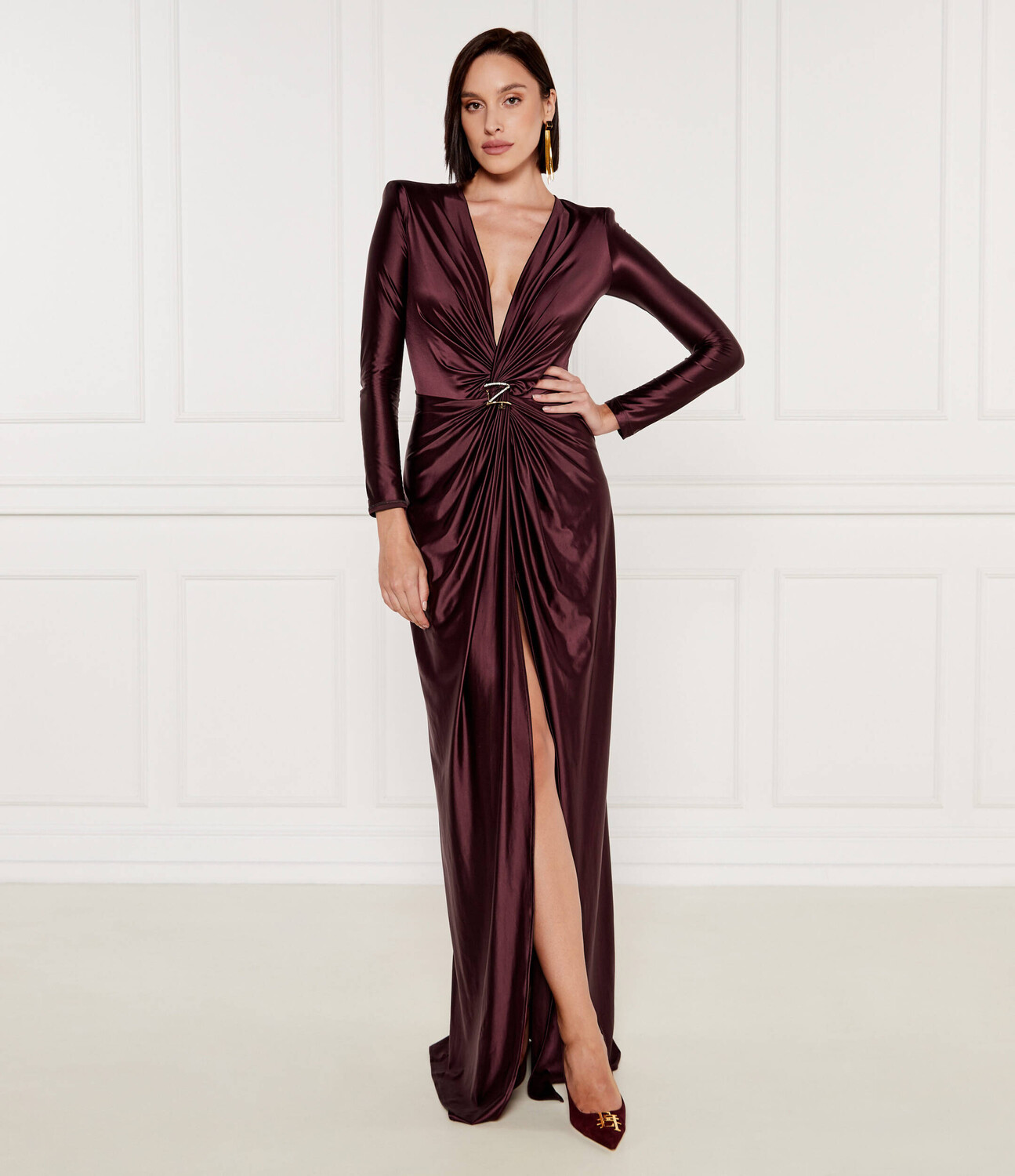 

Платье Elisabetta Franchi Slim Fit, бордо