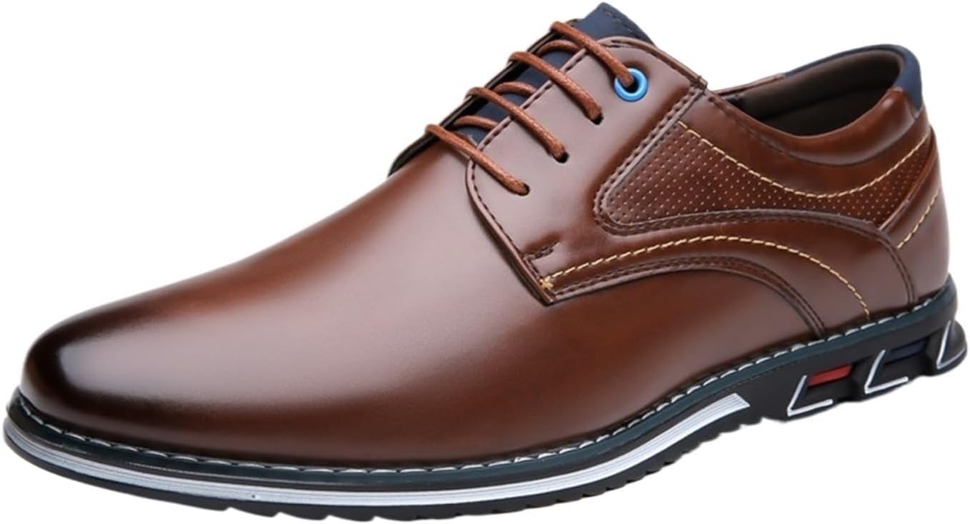 

Мужские туфли DMGYCK, повседневные и деловые, оксфорды и дерби, ортопедическая кожаная обувь, удобные для ходьбы, коричневый