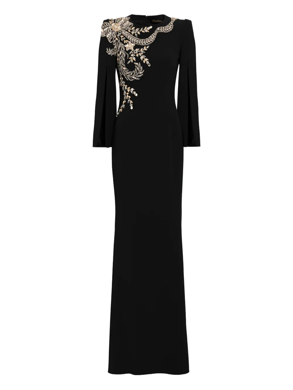 

Платье макси с цветочным декором Jenny Packham, черный