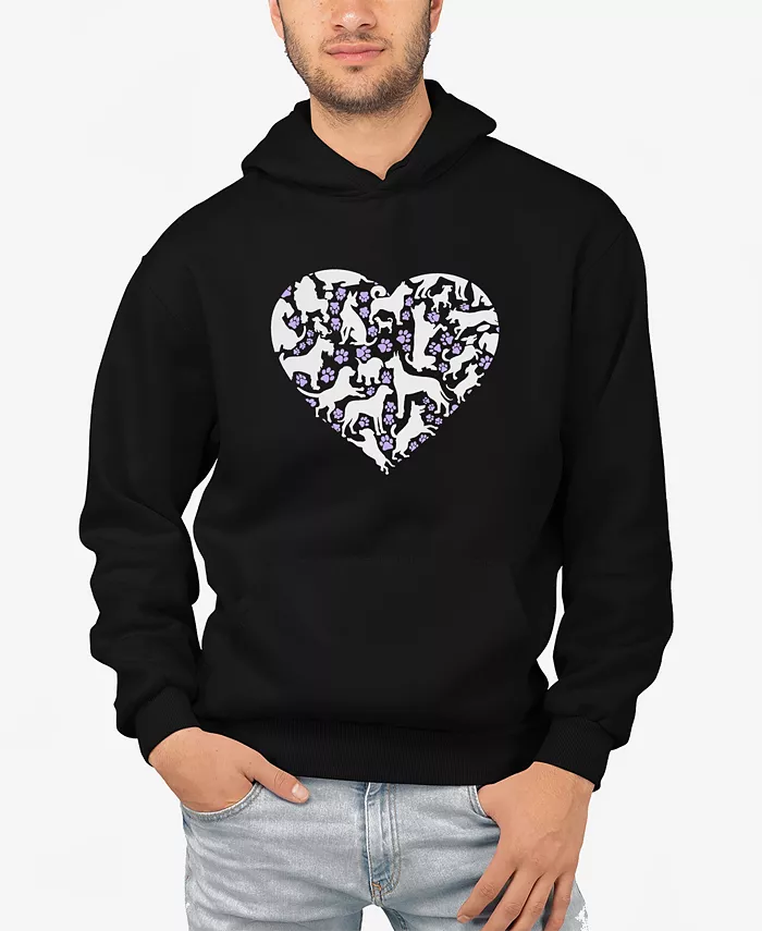 

Мужской худи с принтом "Dog Heart Word Art" LA Pop Art, розовый