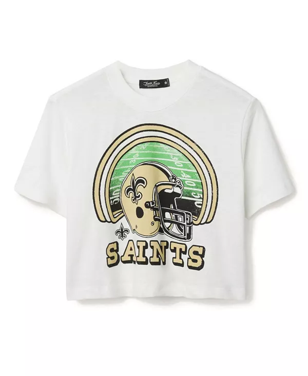 

Женская футболка с высоким воротником NFL New Orleans Saints Game Time Junk Food Clothing, белый