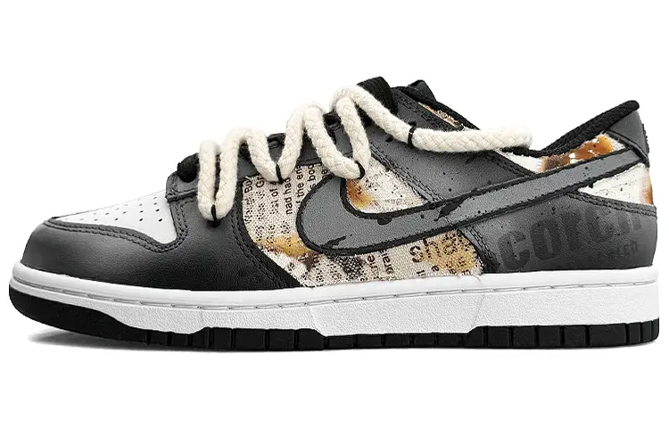 

Кроссовки Nike Dunk Skateboard Shoes Women's Low-Top White, черный