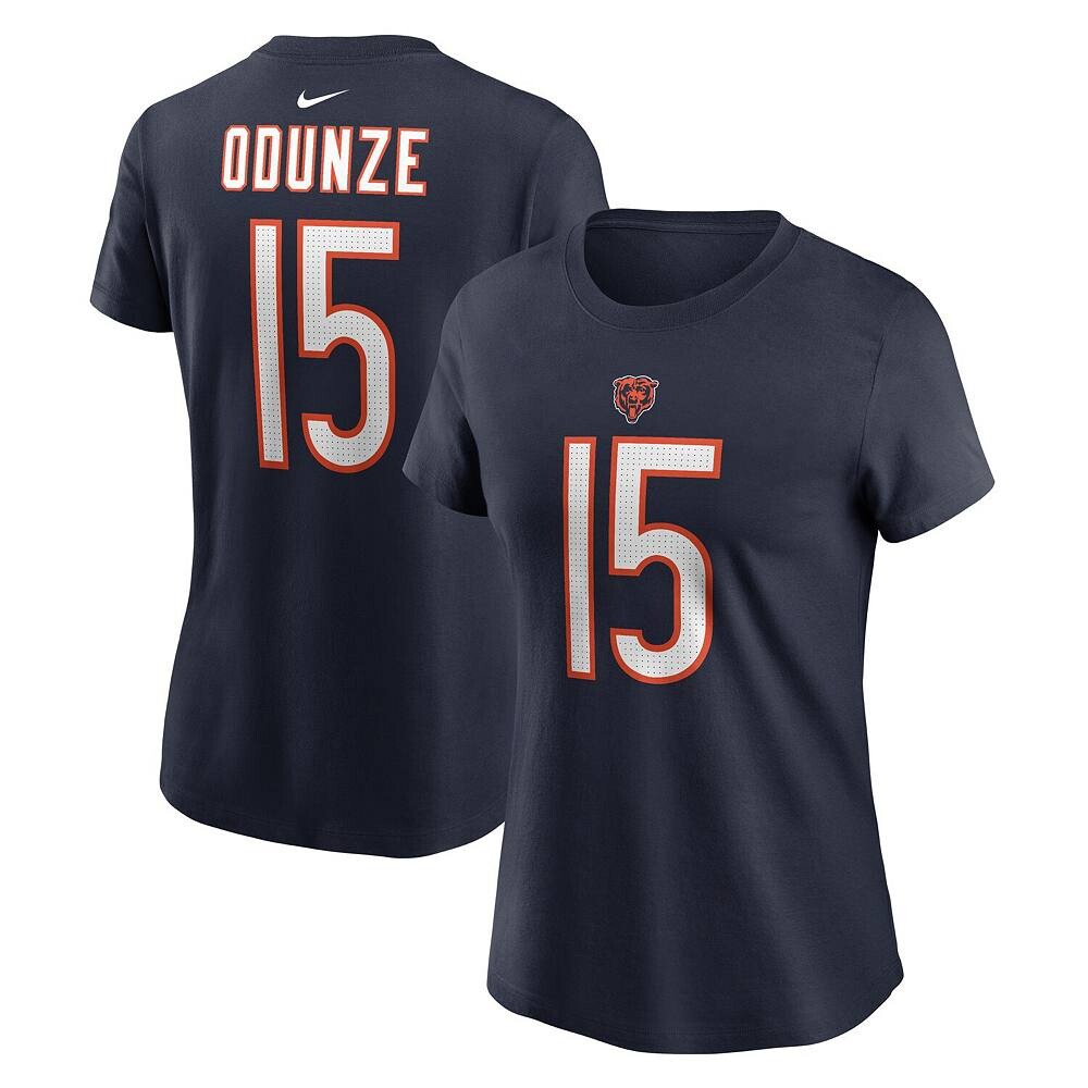 

Женская футболка Nike Rome Odunze Navy Chicago Bears с именем и номером проекта НФЛ 2024, цвет Brs Navy