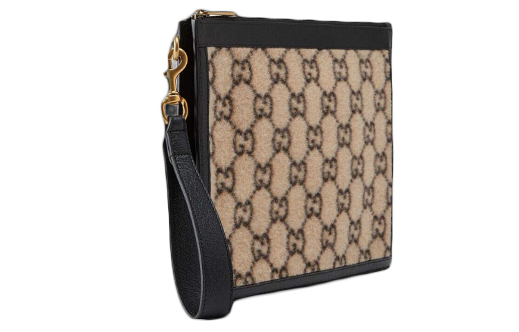 Шерстяной клатч GUCCI с кожаным пэчворком унисекс — фото 4
