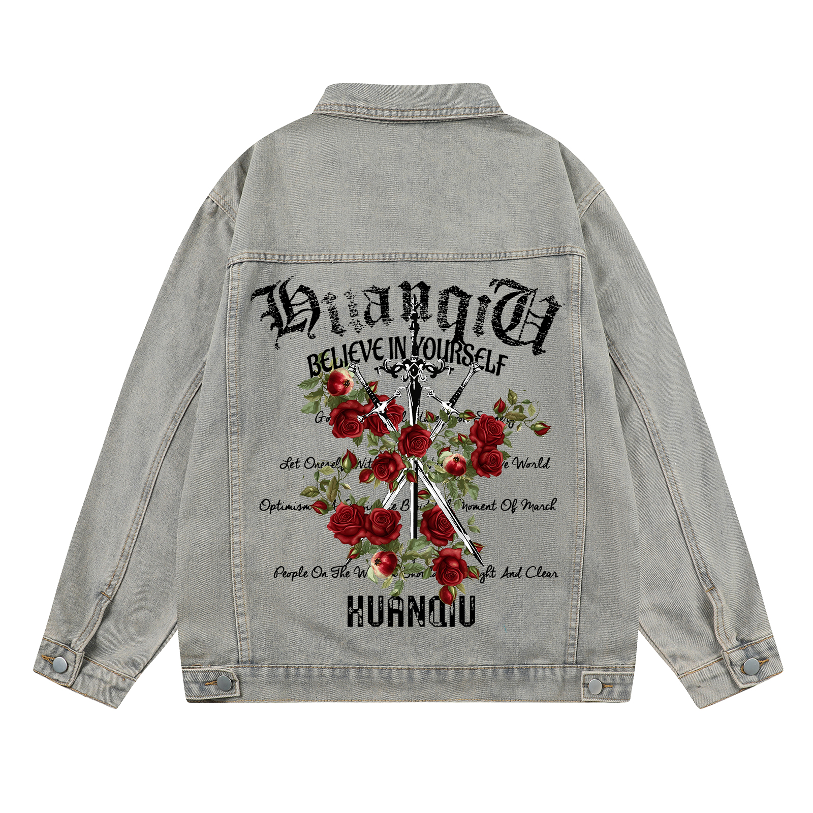 

Джинсовая куртка Unisex Lapel Moderate Straight Fit HUANQIU, washed желтый mud