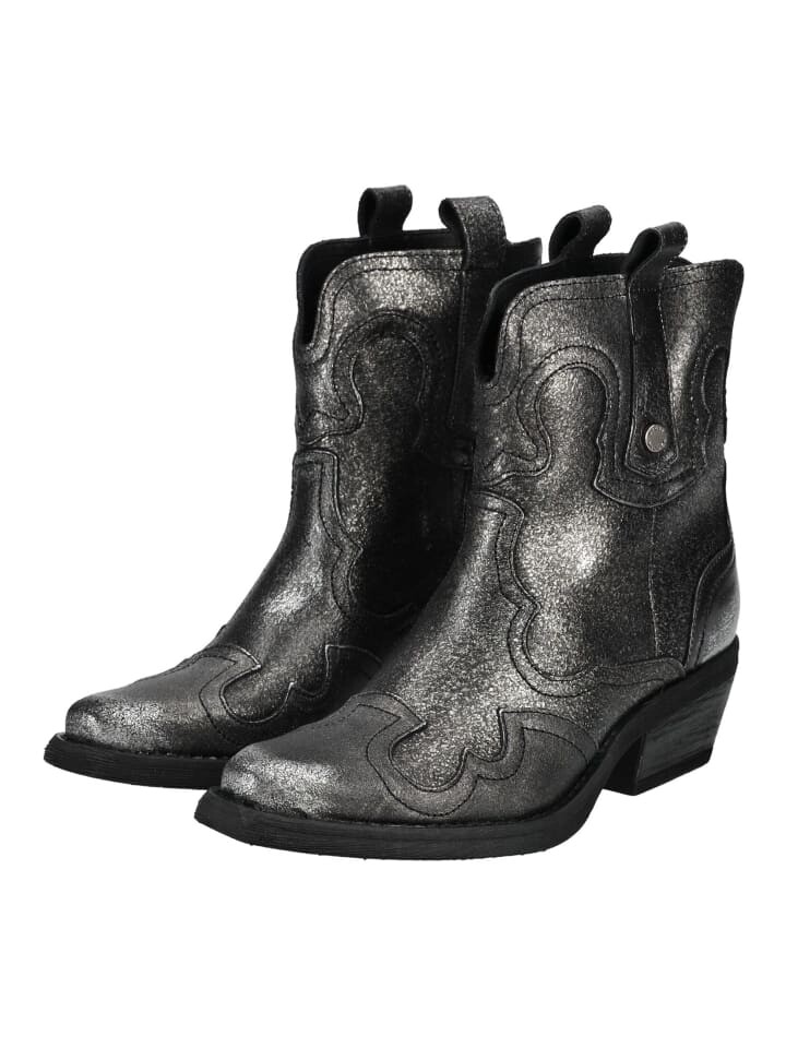 Ботинки женские Steve Madden на каблуке в ковбойском стиле, серебряный — фото 3