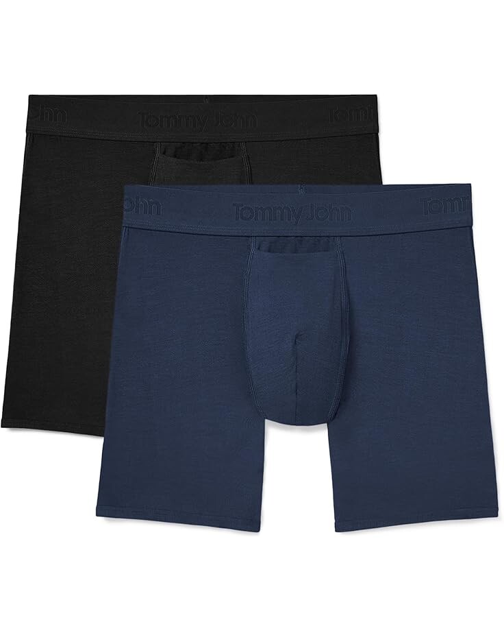 

Боксеры Tommy John 6" Boxer Brief, цвет Black/Dress Blues