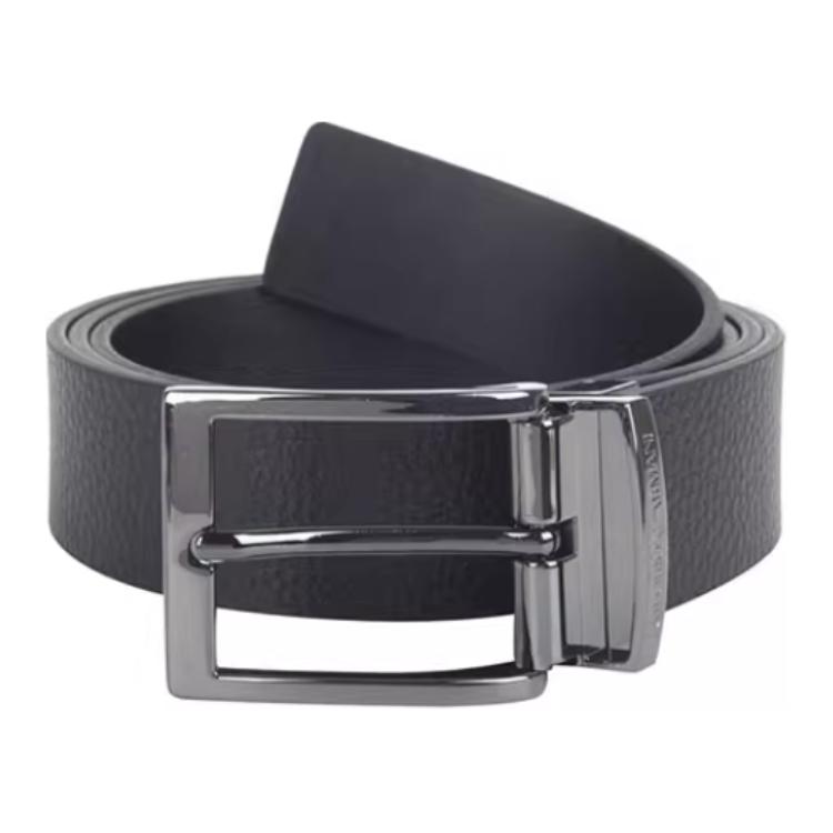 

Кожаный ремень из коровьей кожи мужской 3,5 см EMPORIO ARMANI, черный