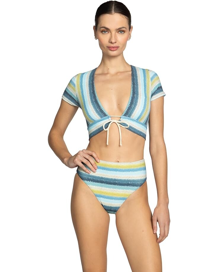 

Топ Robin Piccone Lyra T Shirt, цвет Blue/Honeydew