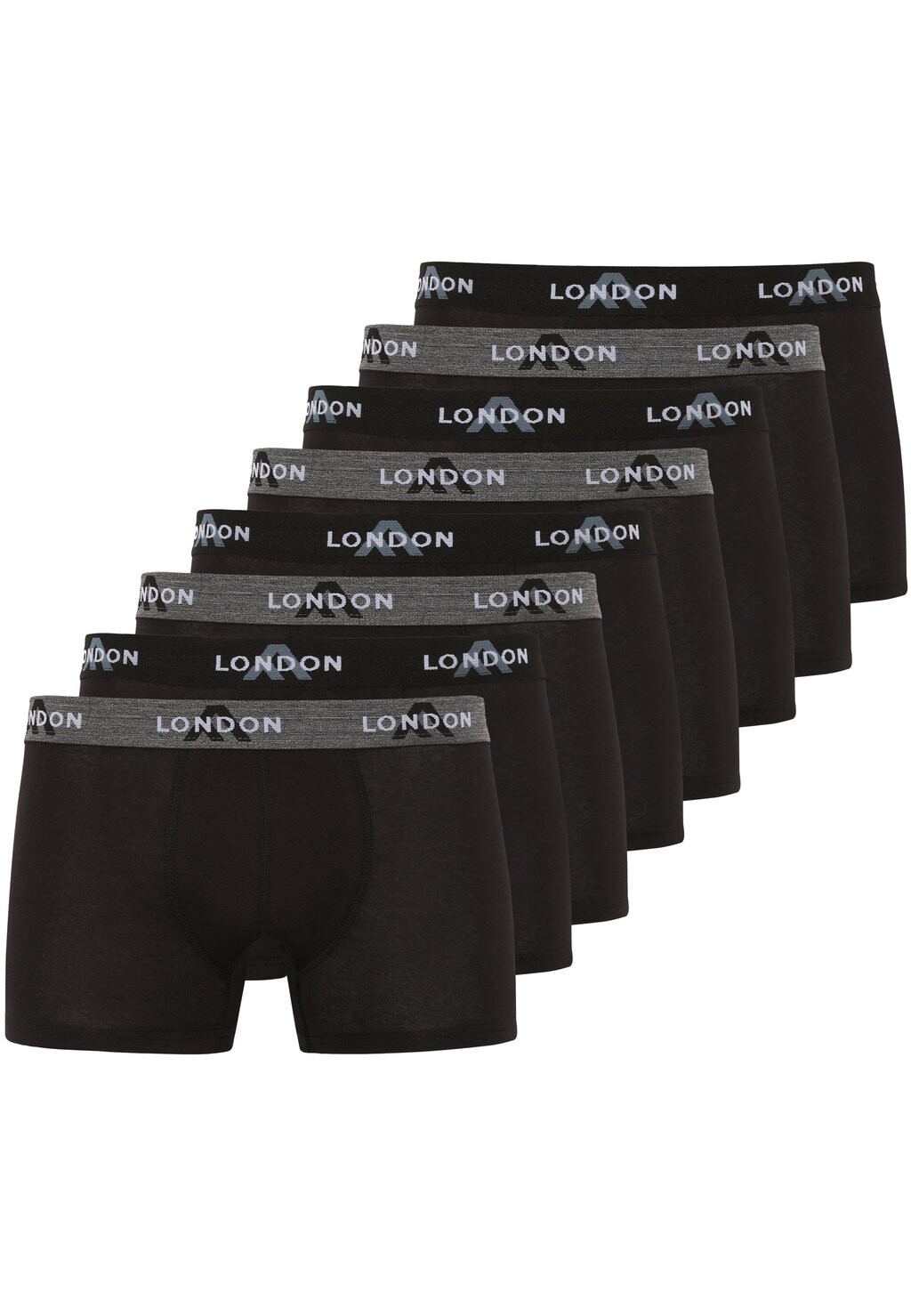 

Трусики 8-PACK FITTED HIPSTERS BOXER SHORTS FM London, черный