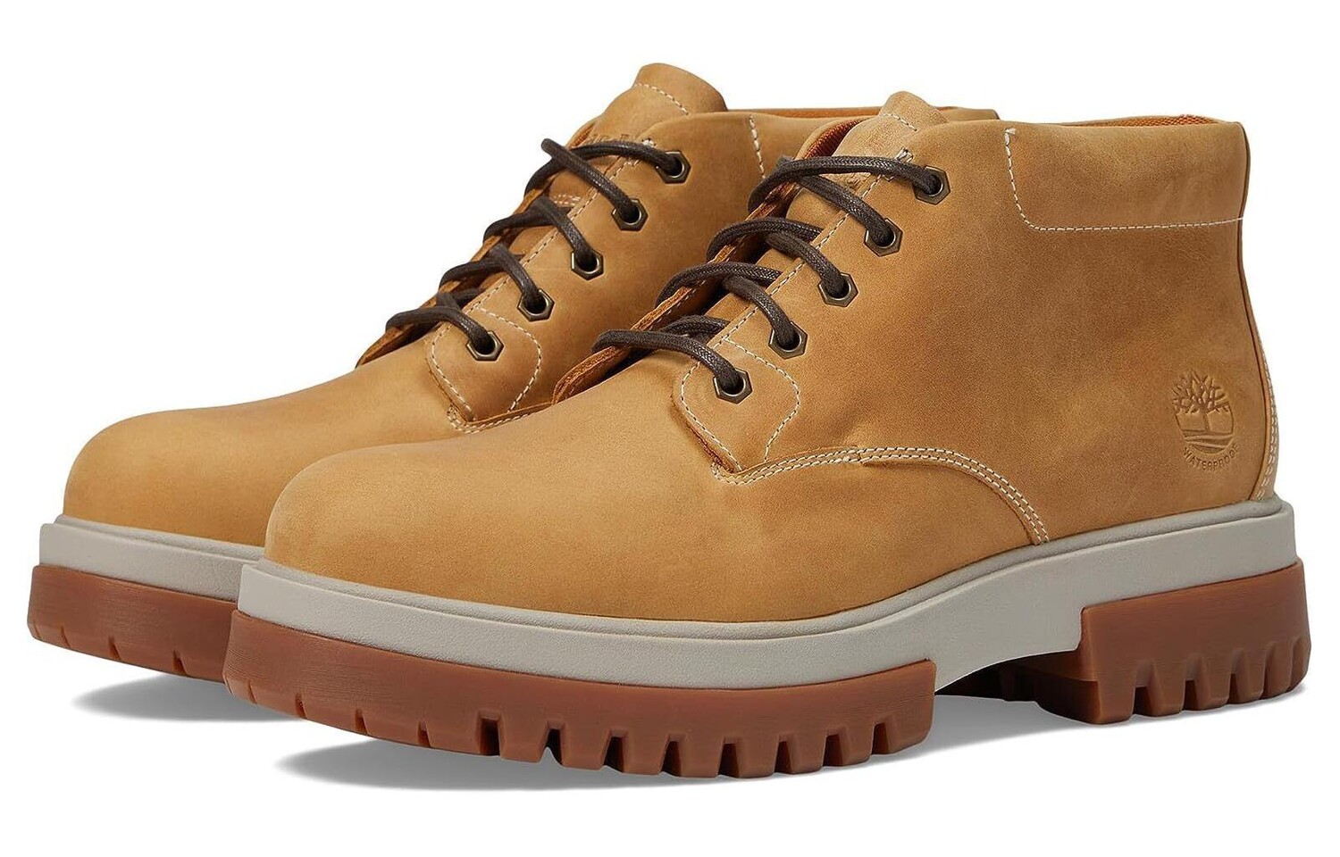 Мужские уличные ботинки Timberland на толстой рифленой подошве, светло-коричневый — фото 2