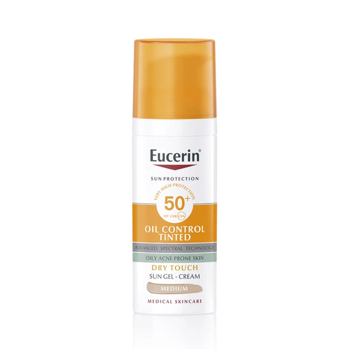 Крем для лица SPF50 EUCERIN Тонирующий гель- с + «Sun Oil Control Tinted Medium» от