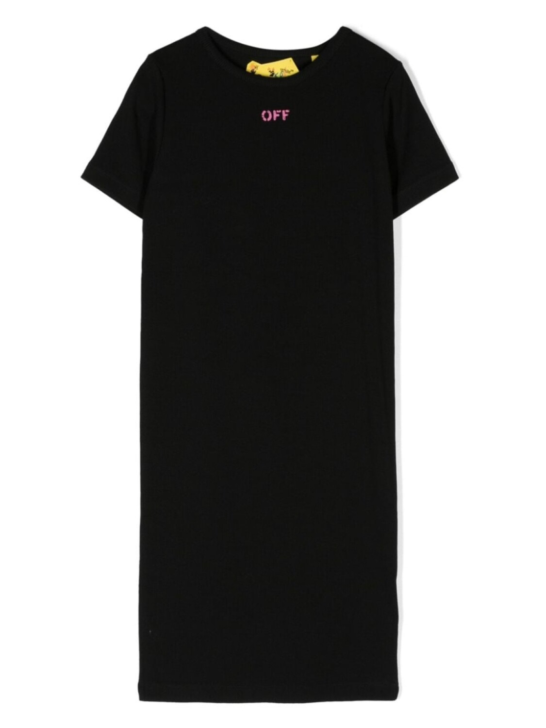 

Off-White Kids платье-футболка в рубчик с логотипом, черный