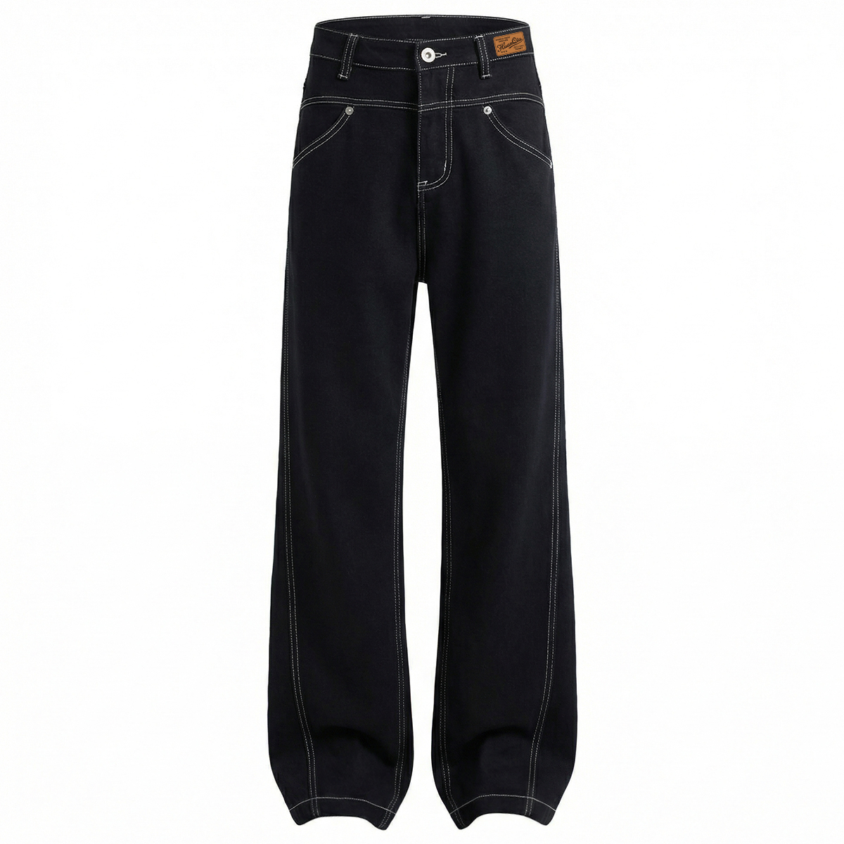 

HUANQIU Джинсы Unisex Black Thickened Straight Fit