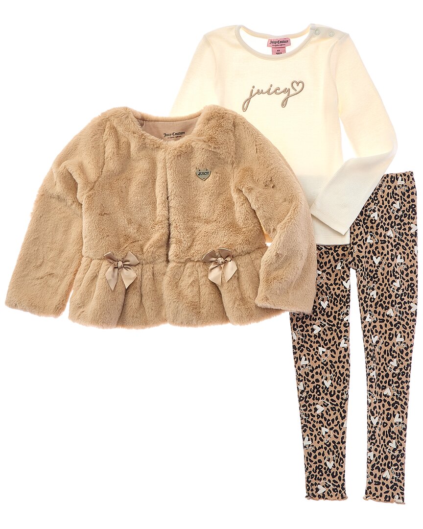 

Комплект Juicy Couture из 3 предметов: куртка, топ и леггинсы, бежевый