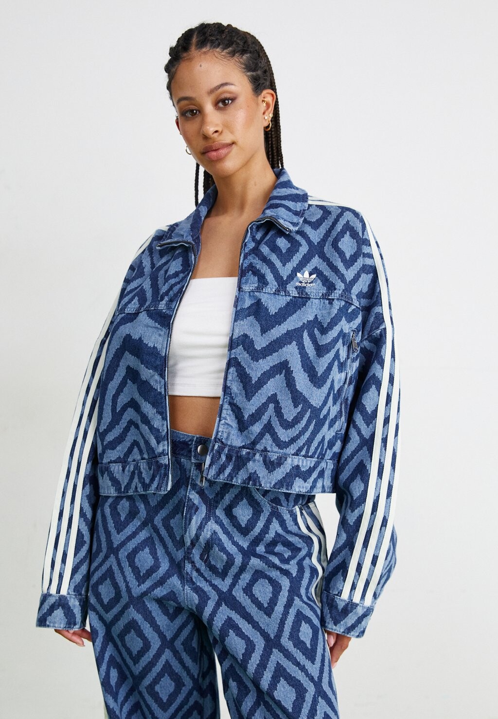 

Джинсовая куртка ADIDAS FARM RIO DENIM TRACK adidas, светло-голубой деним