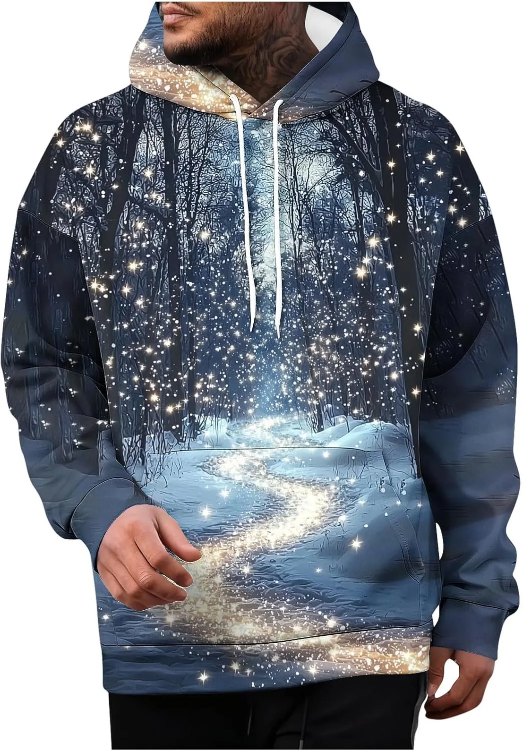 

Унисекс худи с 3D-принтом на новогоднюю тематику, с карманами Xiaojmake