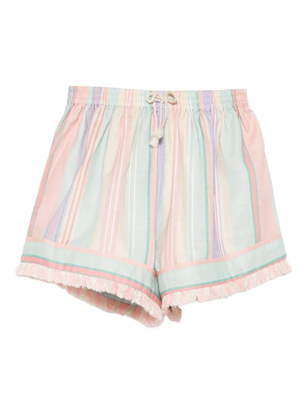 

Полосатые шорты с бахромой ZIMMERMANN Kids, розовый