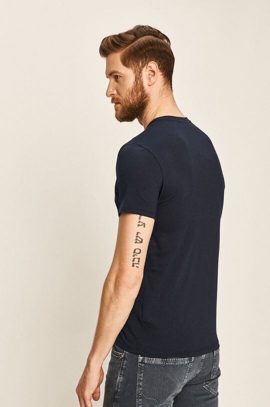 Хлопковая футболка Lacoste темно-синяя — фото 3