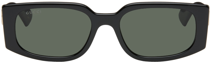 

Черные прямоугольные солнцезащитные очки Gucci, цвет Black