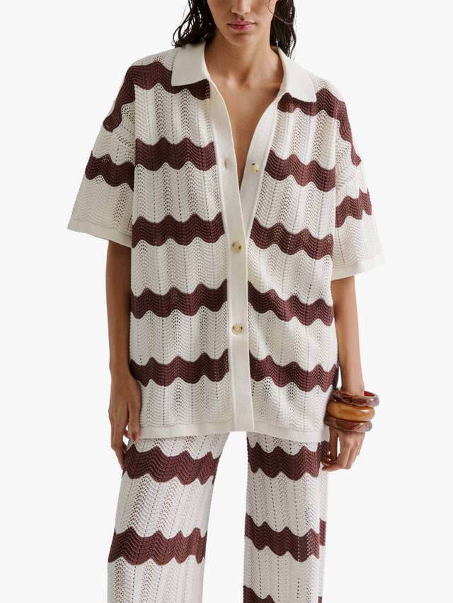 

Футболка Alana с шевронными полосками Malina, Brown/White