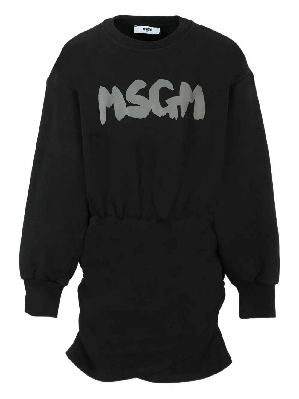 

Платье с логотипом и завязками на кулиске MSGM Kids, черный