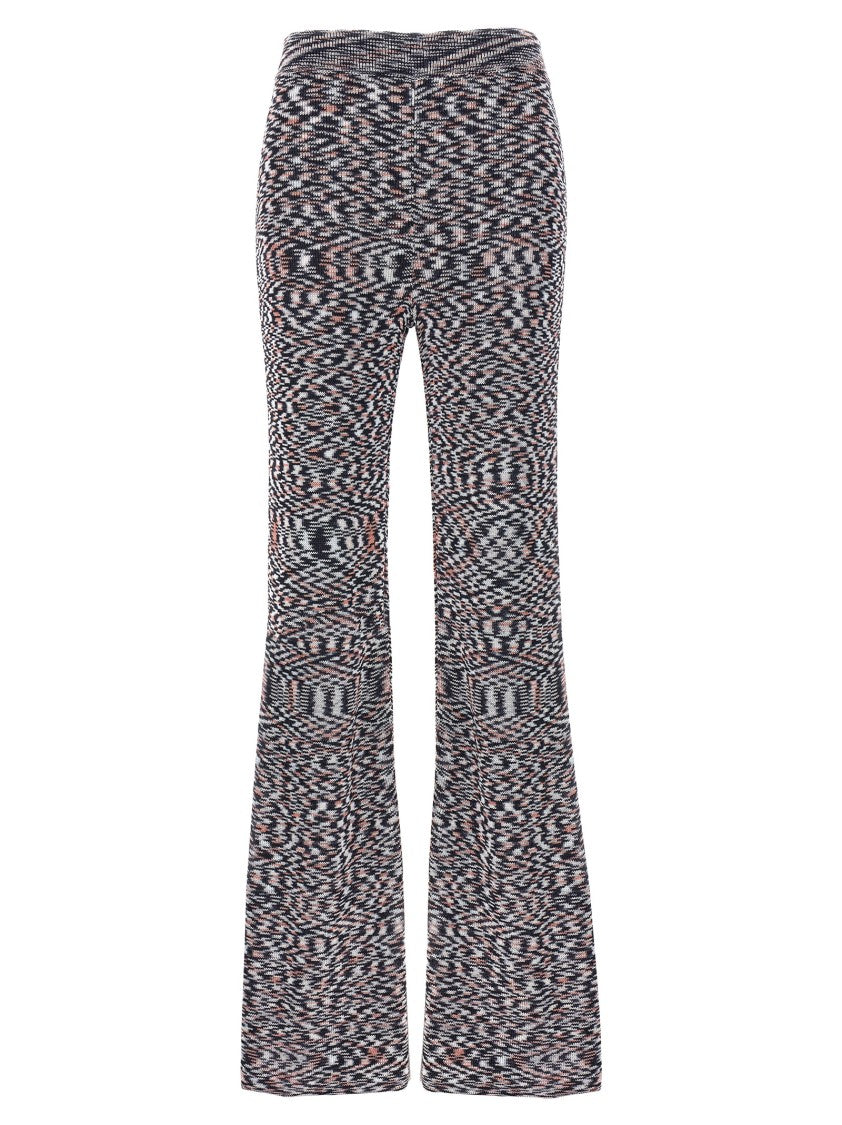 

Брюки с замысловатым узором и расклешенными штанинами Missoni, серый
