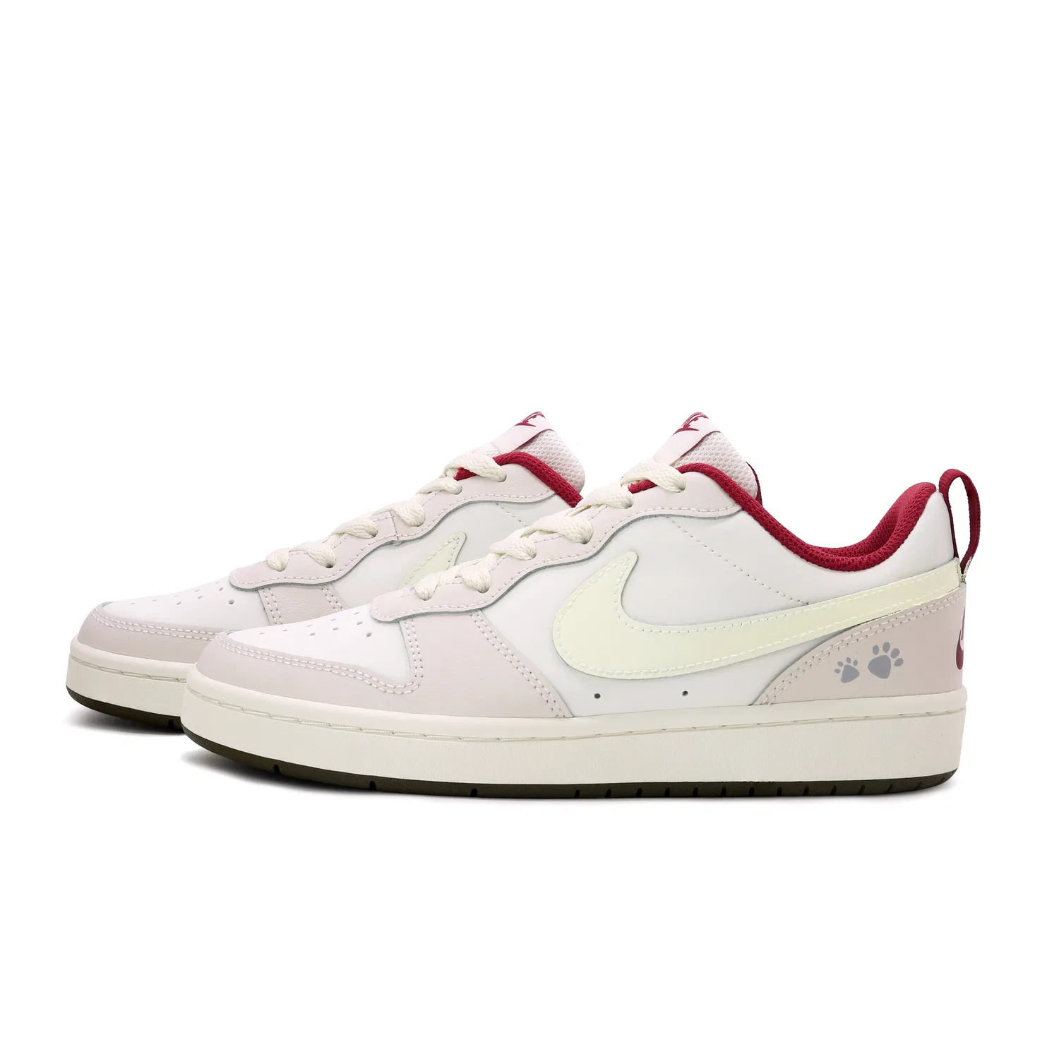 Кроссовки для скейтбординга Court Borough Cat Paw White Chocolate Leather Low top Kids', подростковые Nike, Beige — фото 4