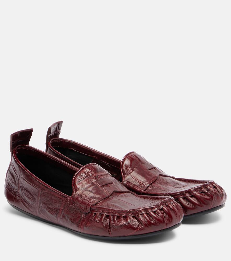 Боян лоферы из кожи с эффектом крокодила Acne Studios, Burgundy